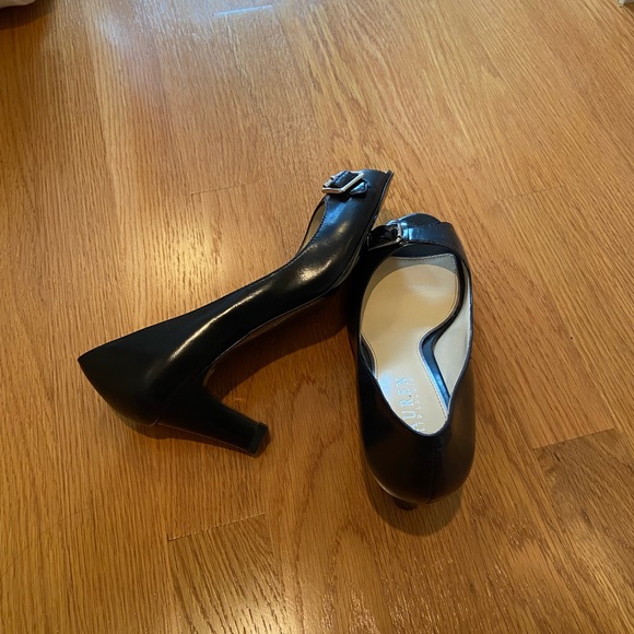Lauren Ralph Lauren Open Toe Buckle Heels - Picture 3 of 6